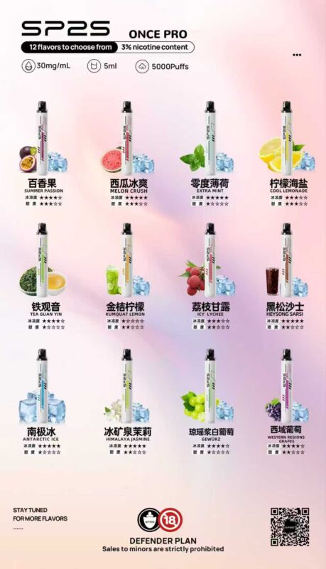 SP2S 5000口 — 輕巧便利、高續航的拋棄式電子煙選擇